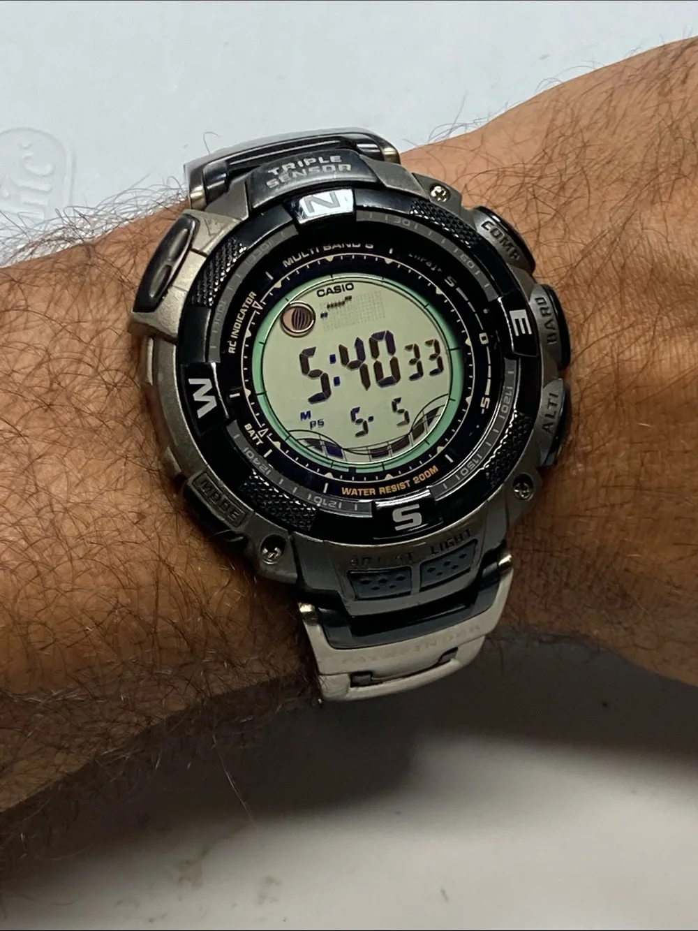 Casio Pathfinder PAW-1500T, Digital Watch, titanium, tough solar, multi band 5